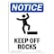Signmission OSHA Notice, 7" Height, Keep Off Rocks Sign With Symbol, 7" X 5", Portrait OS-NS-D-57-V-13829 - alternate 1
